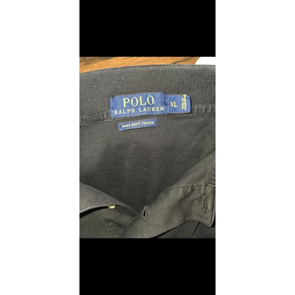 Polo Ralph Lauren Shirt Mens L Black Pima Soft Touch Classic Fit Polo XL
